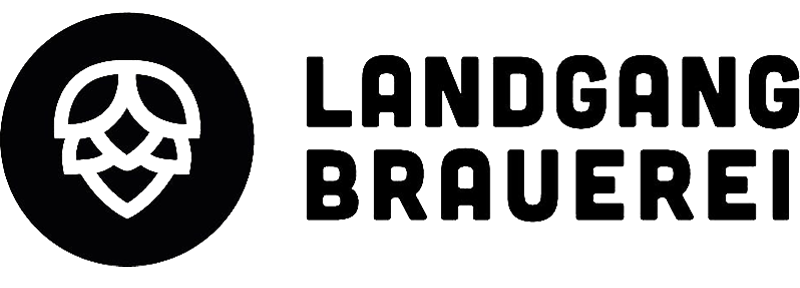 Logo der Landgang Brauerei mit stilisiertem Hopfenzapfen neben dem Schriftzug.